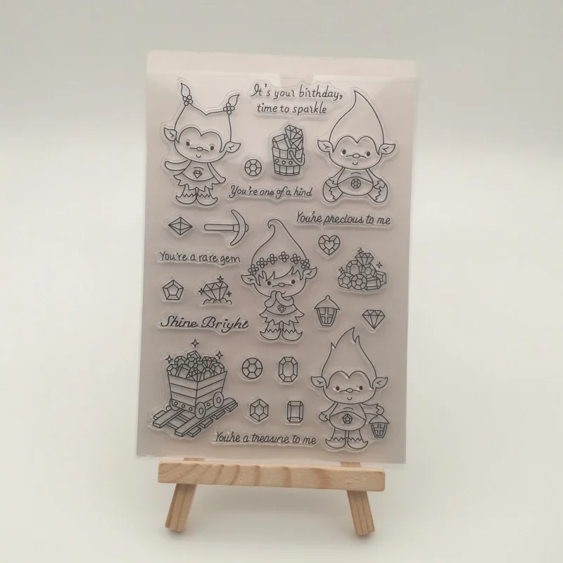 

Cute gem spirit transparent Silicone stencil for DIY Scrapbooking photo album decorative sheets