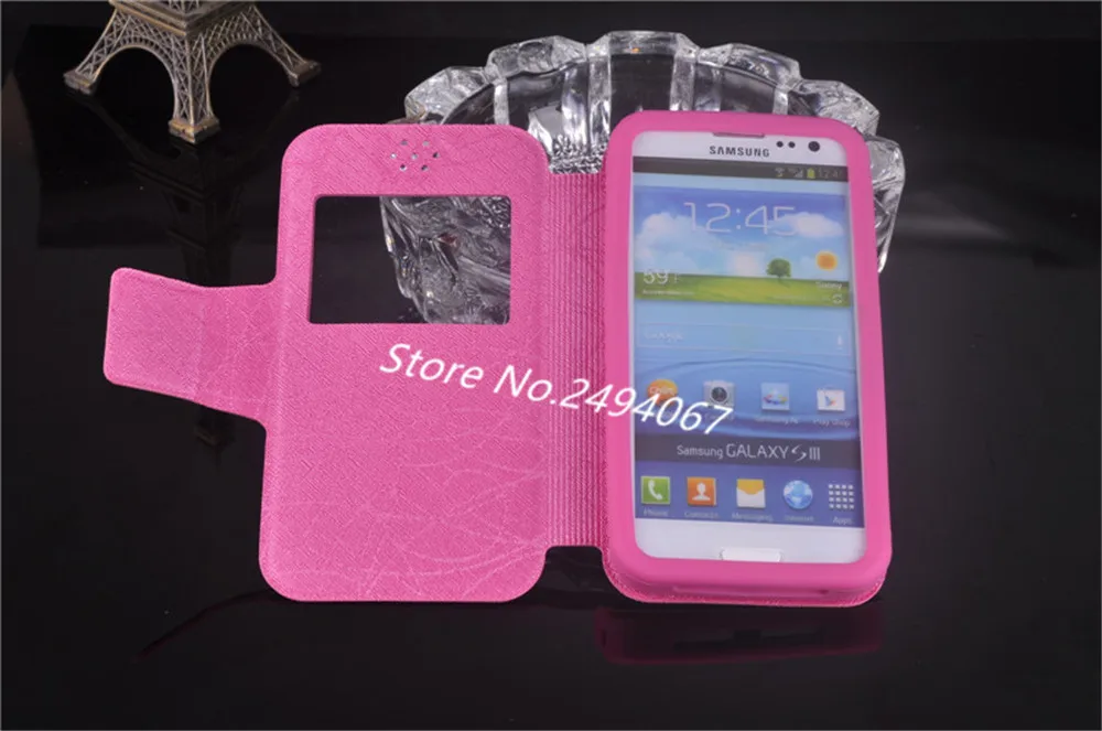 For Gionee P4 Case Luxury Leather Silicone Flip Case3 with Window View TPU and Kickstand Cover |