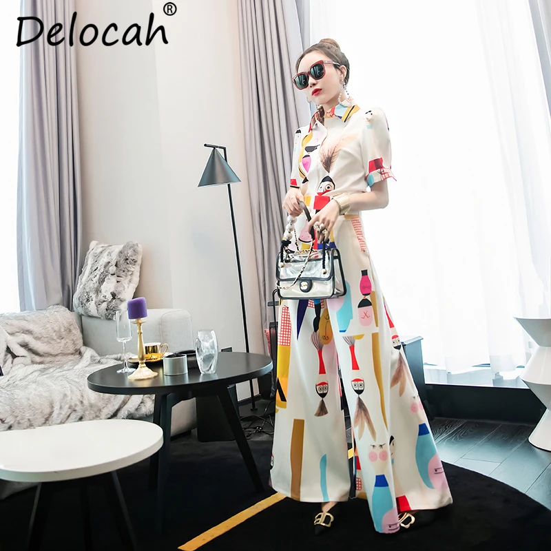 Delocah женские летние винтажные костюмы модельные дизайнерские топы с короткими