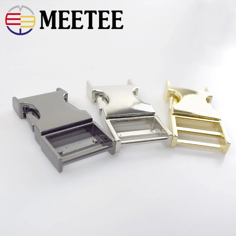 1 шт. Meetee 14/19/25/32/38 мм металлический ремень для сумки Быстрый боковой застежкой на пряжку Собака Воротник, тканевая лента ремешках застежка Запчасти кожаная фурнитура