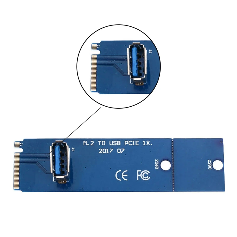 HOT-M.2 к Usb3.0 Pci-E 16X слот Riser Card Vga кабель расширения линия синий