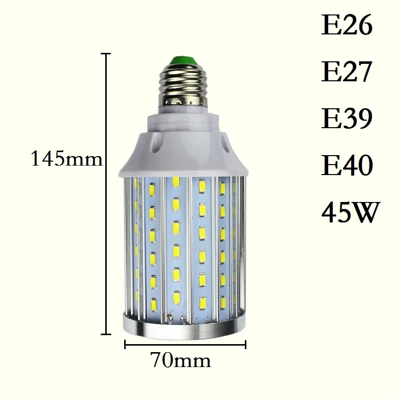 Светодиодный светильник E27, E26, E39, E40, 5730SMD, Кукурузные лампы 18 Вт, 25 Вт, 30 Вт, 45 Вт, 50 Вт, 60 Вт, 80 Вт, лампада, люстра, свеча, освещение для дома