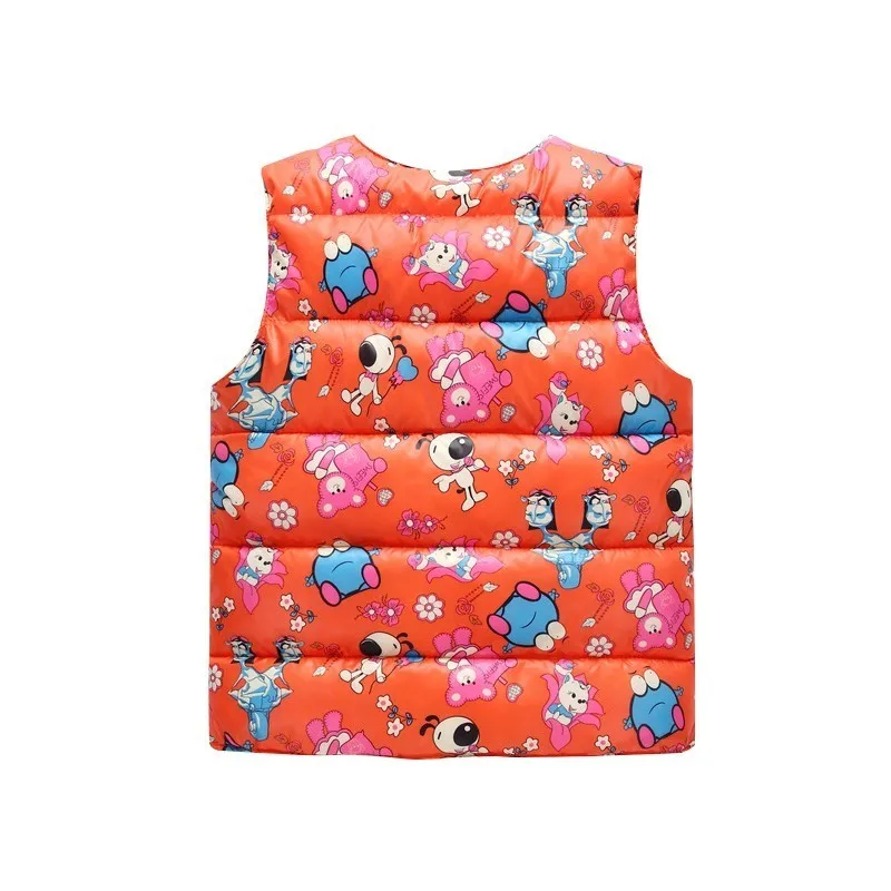 Жилет для маленьких девочек осенне-зимний детский пуховик без рукавов с рисунком