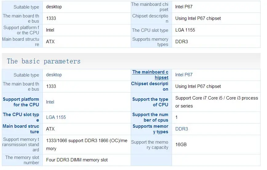 Используется для Asus P8P67 EVO рабочего Материнская плата P67 разъем LGA 1155 i3 i5 i7 DDR3 32G SATA3 USB3.0