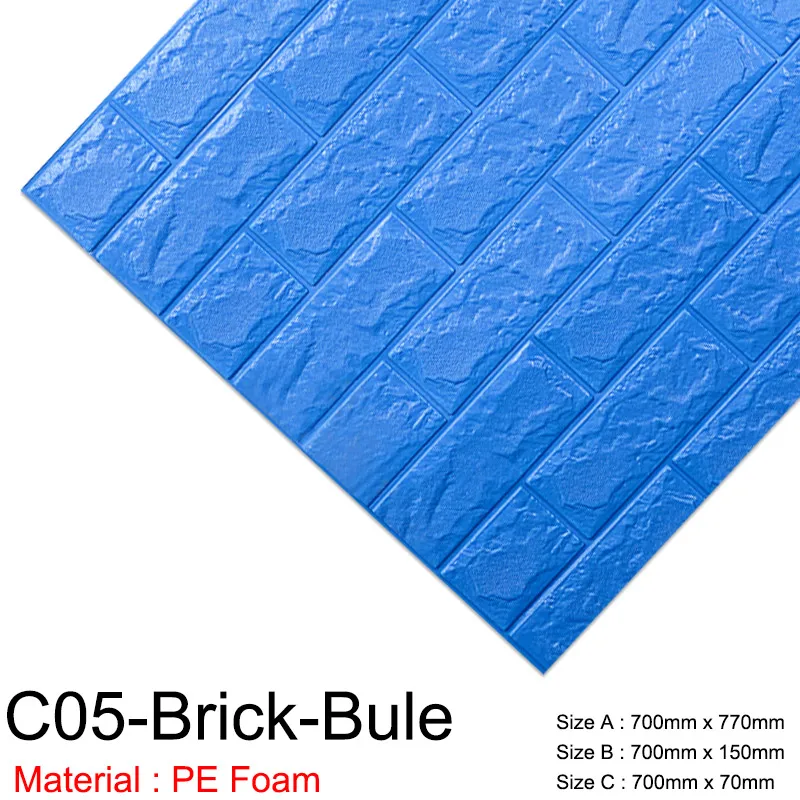 C05-Brick-Bule 3D стикер на стену s мраморная кирпичная кожура и самоклеящаяся настенная бумага водонепроницаемый DIY Кухня Ванная домашняя Наклейка на стену виниловая - Цвет: C05-Brick-Bule