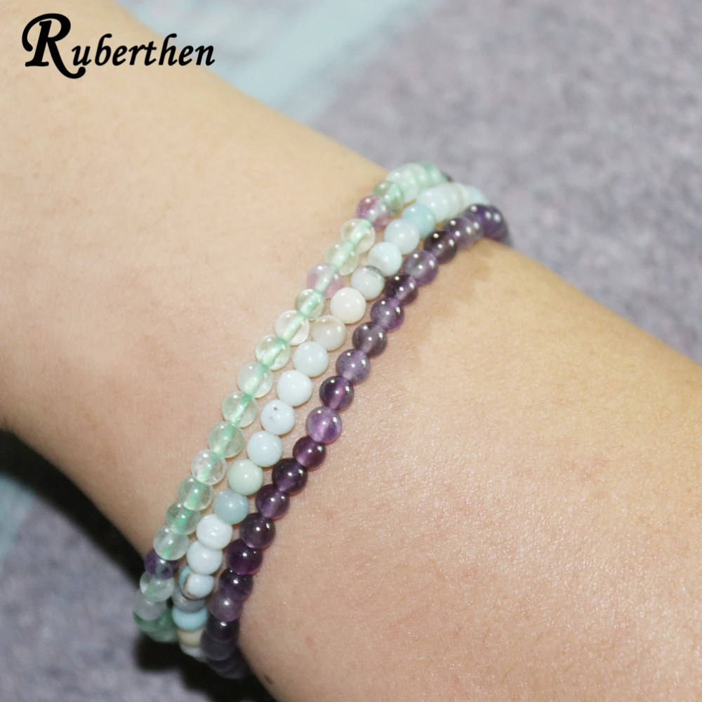 Ruberthen 2019 новый дизайн Amethys t браслет натуральный Амазонит женский флюорит мини