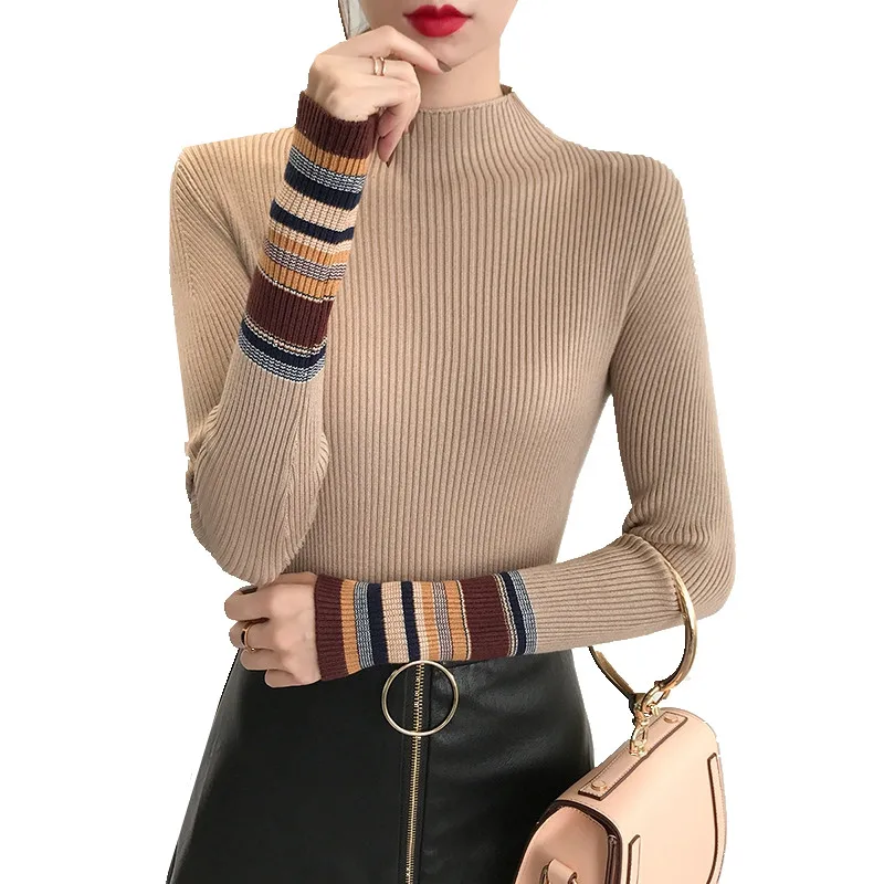 

2019 New Spring Basic Turtleneck Pullovers Sweaters Fashion Casual Long Sleeve Women Knitted Sweater Slim Femlae Jumper Sweater