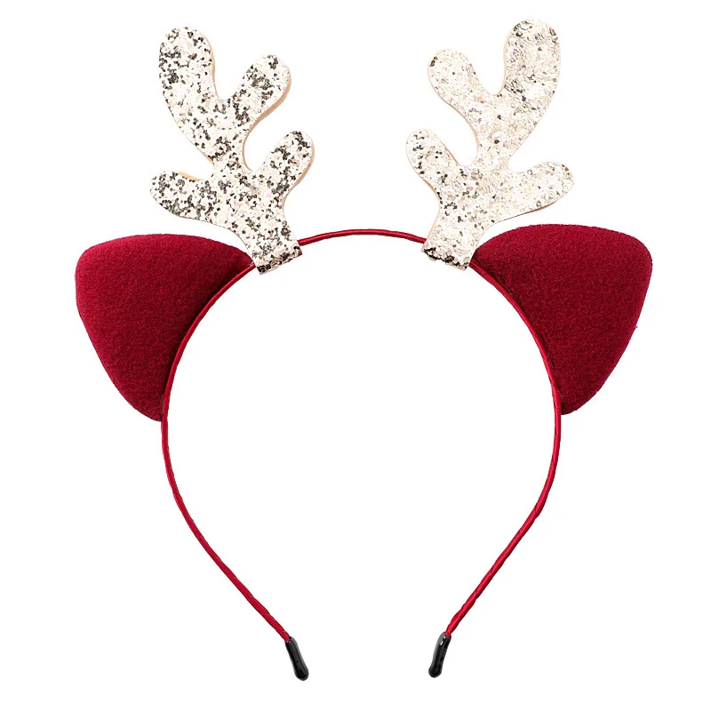 10 шт./компл. Милые Рождество повязки в виде оленей кошачьи уши Hairbands для женщин обувь для девочек Anlters обруч волос вечерние фестиваль партия головной убор