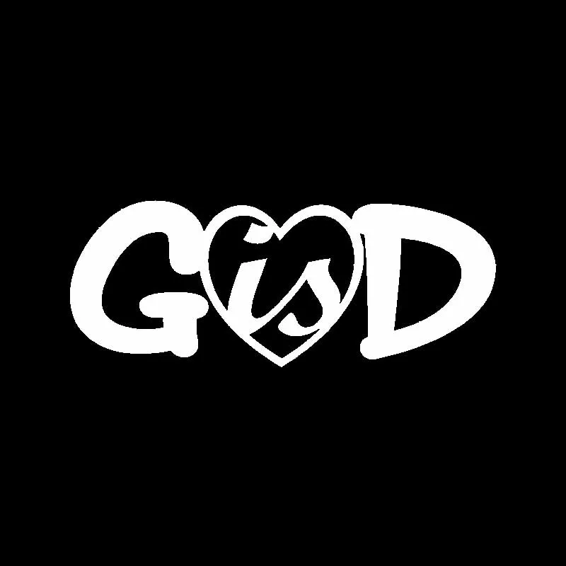 YJZT 13 4 см * 5 3 Виниловая наклейка на автомобиль с надписью GOD Is Love Heart Christian