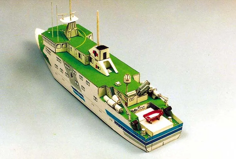 Самодельная Бумажная модель 1:250 Horizont II корабельная лодка с линкором Pepercraft