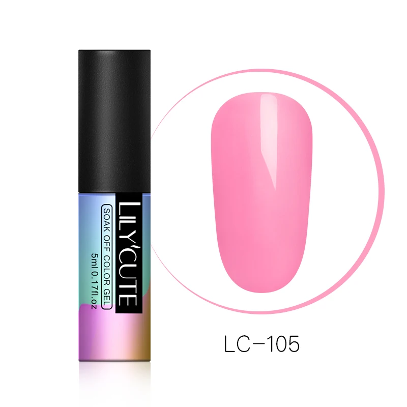 LC-105 LILYCUTE, УФ светодиодный чистый цветной гель для ногтей, лак для ногтей, долговечный, красный, серый, кофейный, замачиваемый, Гель-лак для ногтей - Цвет: LC-105