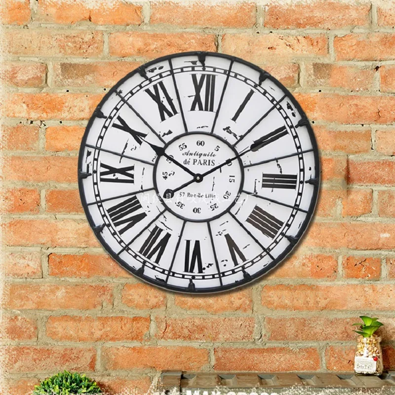 Большие настенные часы 60 см с римскими цифрами обои для украшения гостиной|de
