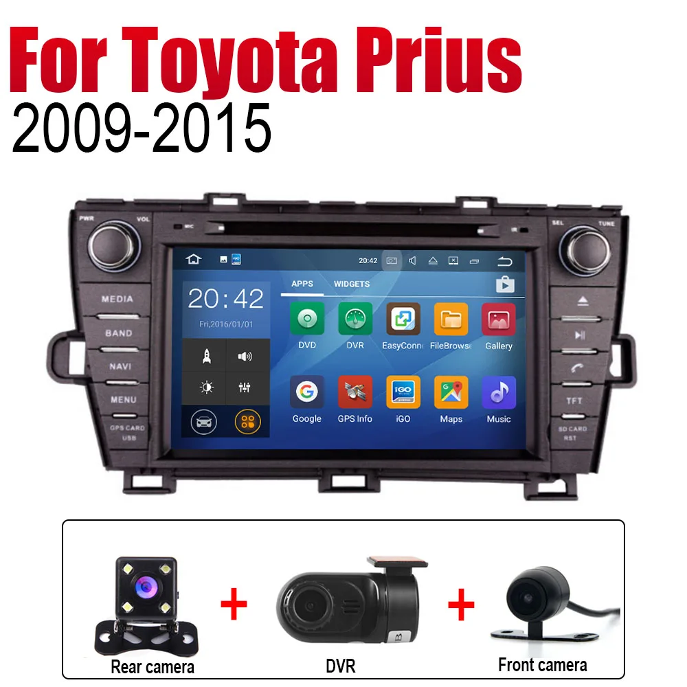 Extra Items Автомобильный dvd-плеер gps навигация для Toyota Prius 2009 2010 2011 2012 2013 автомобильный Android мультимедийная система экран радио - Цвет: Extra Items
