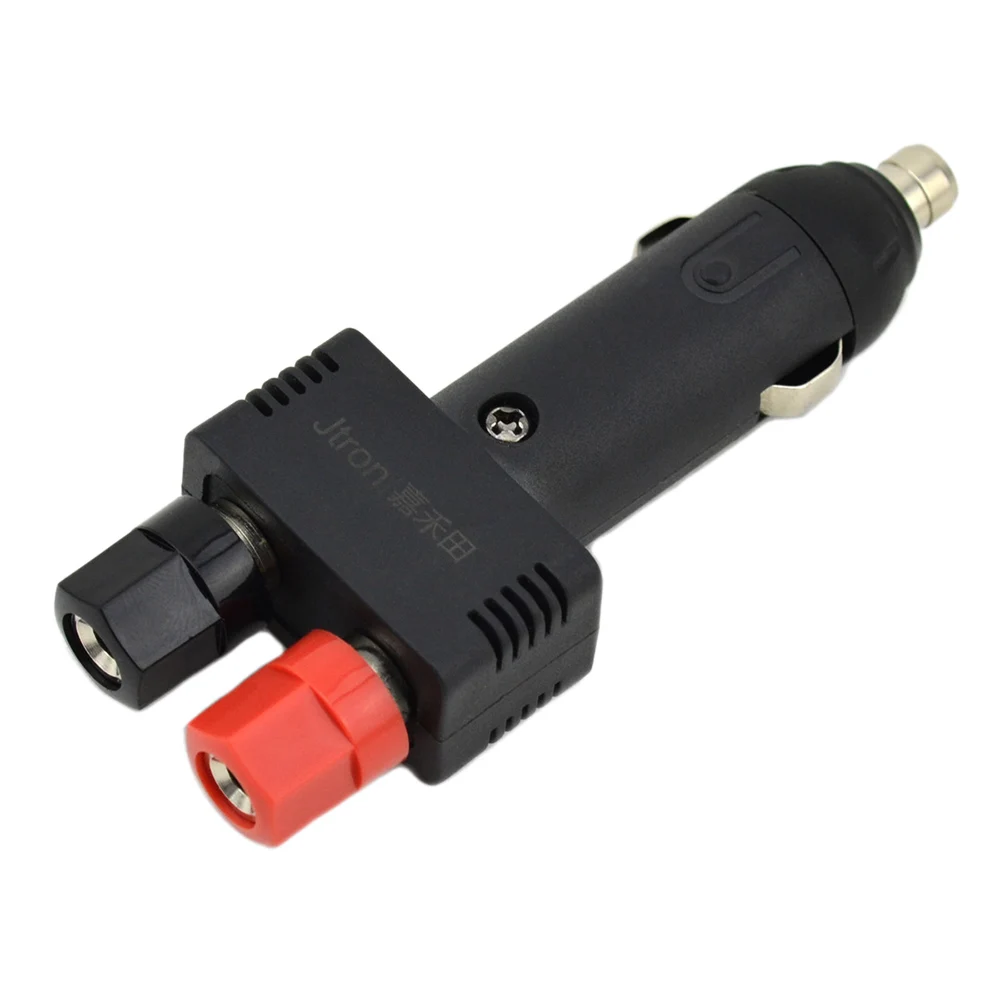 

12V 10A Auto Car Cigarette Lighter Plug with Power Wiring Cable with 2 Screw Holes Black Car-styling Auto Vehicle Accessories