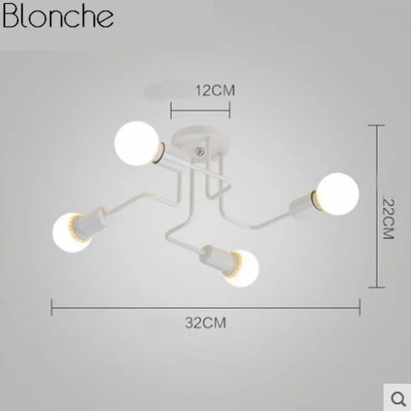 White 4 lights Современный Ретро потолочный светильник с 4/6/8 головок Светодиодная лампа для Гостиная Железный промышленный настенный Декор Светильник светильники Декор дома светильник Инж - Цвет корпуса: White 4 lights