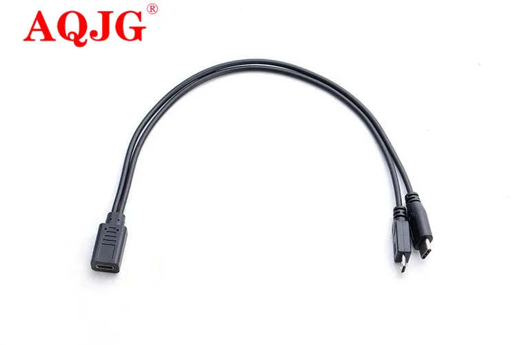 2 в 1 Micro USB гнездовой к Type C 3 type c и сплиттер папа удлинитель зарядка зарядное