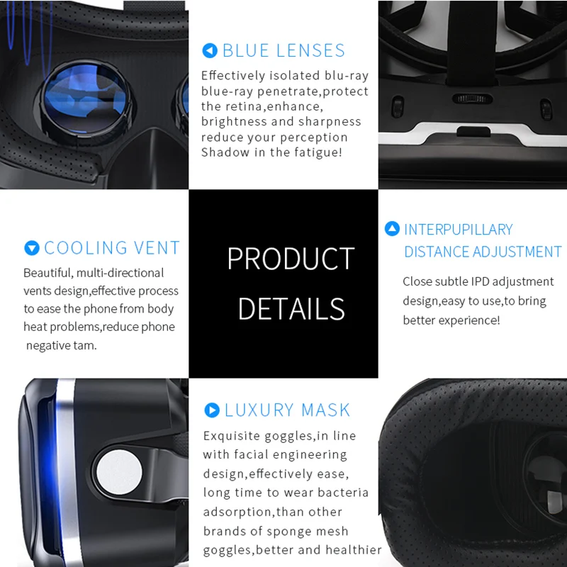 3D очки виртуальной реальности Shinecon VR 6 0 G04E Google Cardboard гарнитура с захватывающим