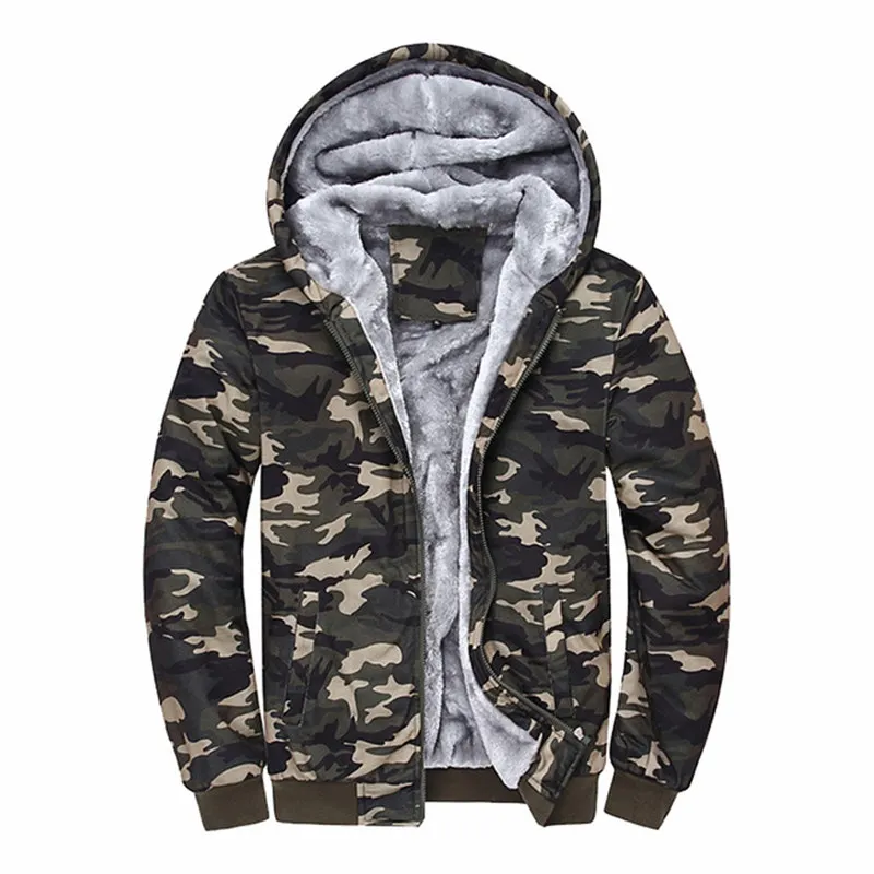 Army Green Hombre брендовая одежда камуфляжные толстовки спортивные костюмы бархатные флисовые толстые камуфляжные мужские толстовки и свитшоты - Цвет: Army Green
