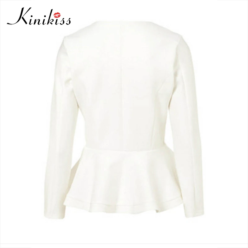 Kinikiss, осенняя Женская куртка на молнии, черная, зимняя, белая, модная, с оборками, женская, негабаритная, с длинным рукавом, сексуальная одежда, тонкое пальто