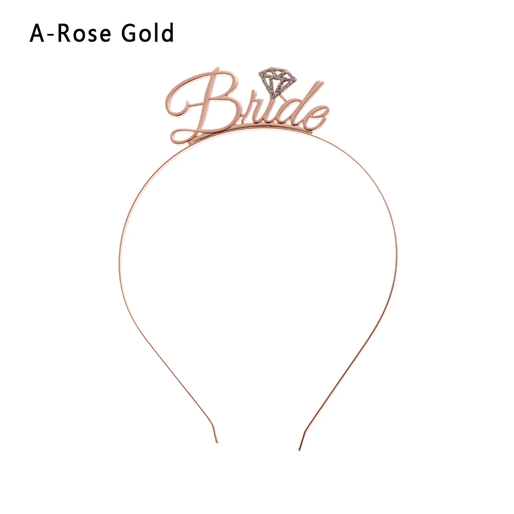 02 1Pc Tiara Crown Bachelorette Party Wedding Hair Accessories Bride Bridesmaid Headband Bridal Wedding Gift Fashion Hair Jewelry - Metal color: 02