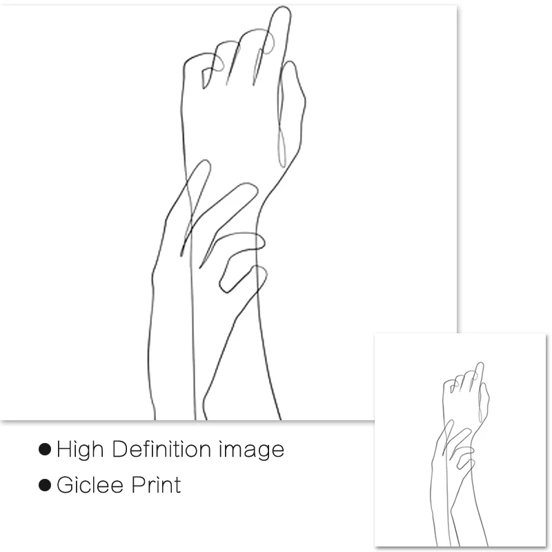 Абстрактная ручная рисовальная линия Художественная Картина на холсте пара