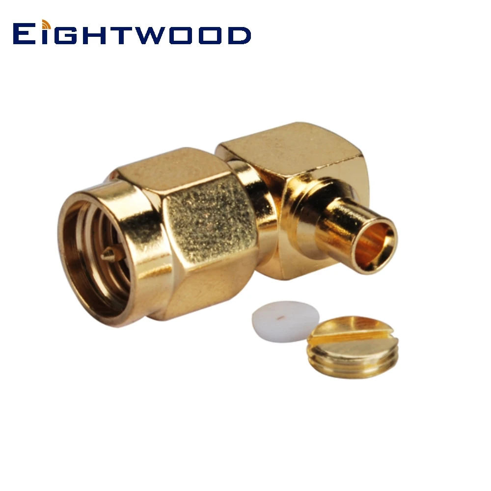 

Eightwood SMA Plug Male RF Coaxial Connector Adapter Right Angle Solder for Semi-rigid .086'' RG405 RG402 Cable