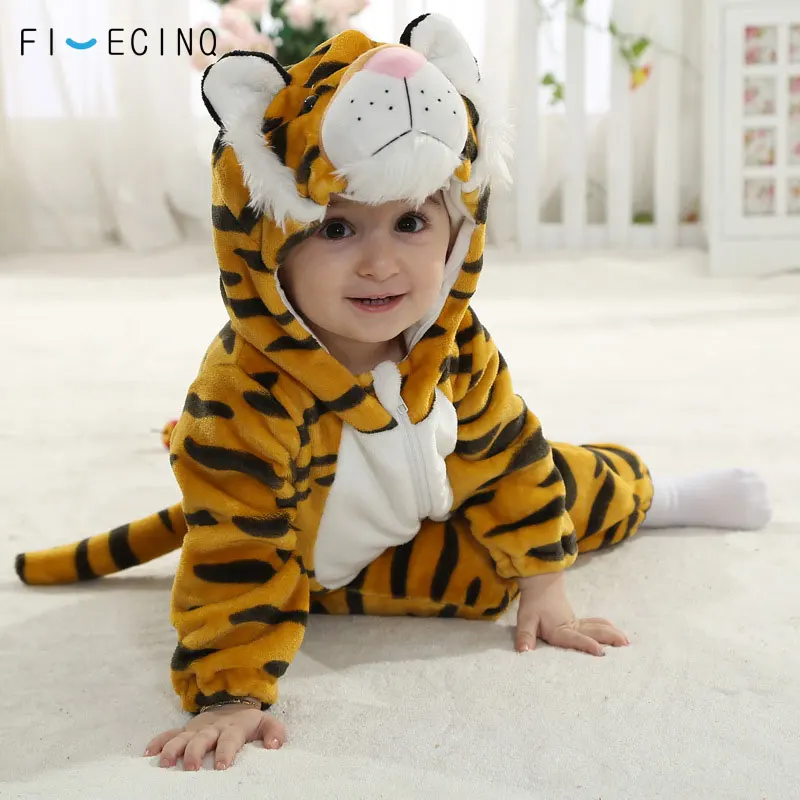 Tiger Kigurumis For Baby Animal Cosplay Costume Child Kid Boy Girl Onesie Winter Autumn Soft Pajama Fancy Infant Cute Sleep Suit