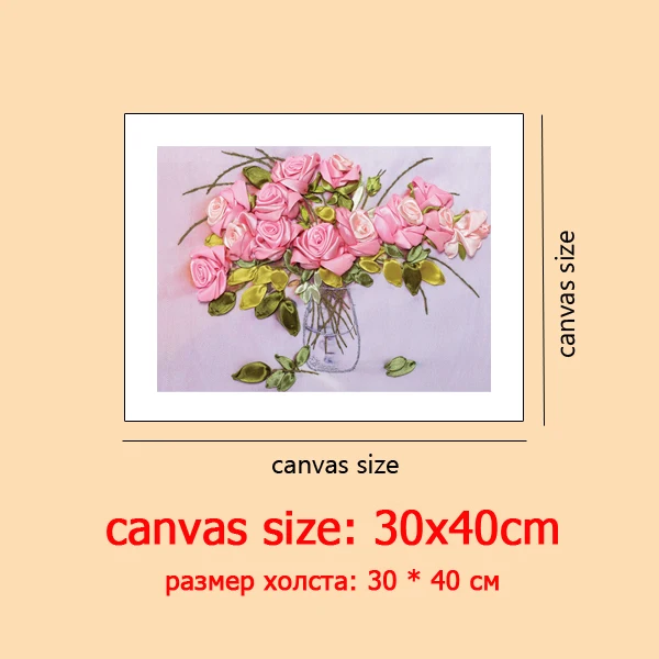 C-0329 Набор для вышивания 3D лент с розами, рукоделие, вышивка крестом, вышивка для начинающих, рукоделие, рукоделие - Цвет: C-0329