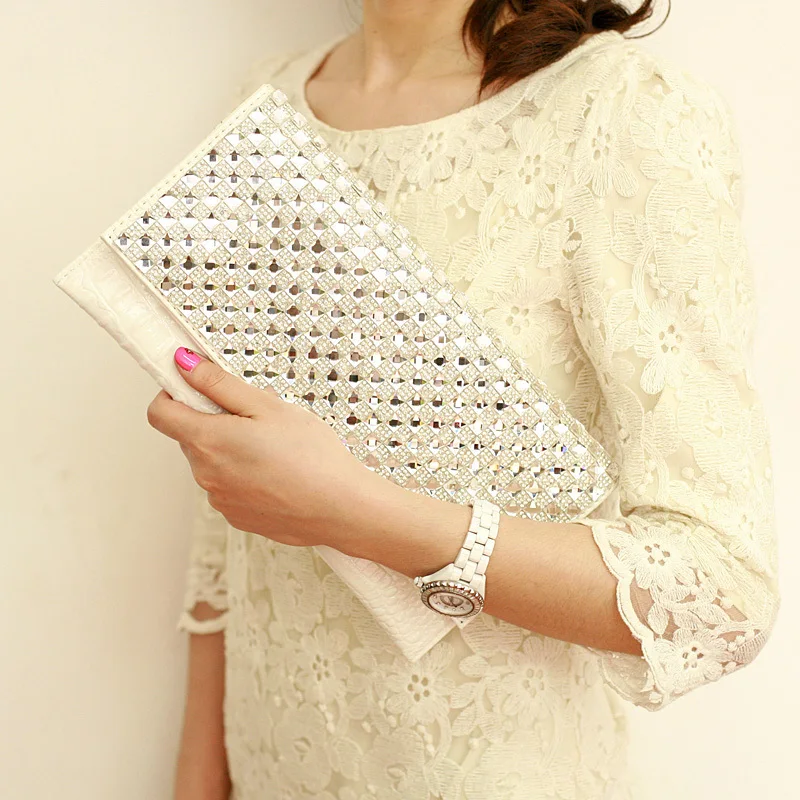 2014 diamond day clutch one shoulder Crocodile for rhinestone envelope women's handbag cross-body bag chain fashion | Багаж и сумки