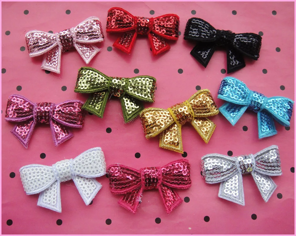 Бесплатная доставка оптовая продажа разные цвета аппликация с бантом и