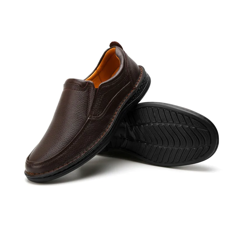 Brown Loafers LINGGE/Новинка года; удобная повседневная обувь; лоферы; Мужская обувь; Качественная мужская обувь из натуральной кожи на плоской подошве; Лидер продаж; Мокасины - Цвет: Brown Loafers