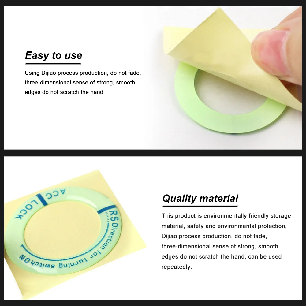 3D чехол для автомобильного выключателя зажигания светящийся кольцо ключей