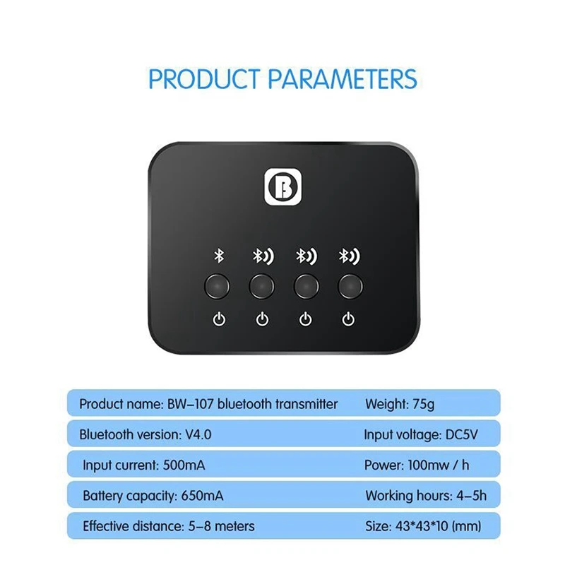 FULL 2in1 Bluetooth беспроводной аудиопередатчик приемник 3 5 мм Музыкальный адаптер TV