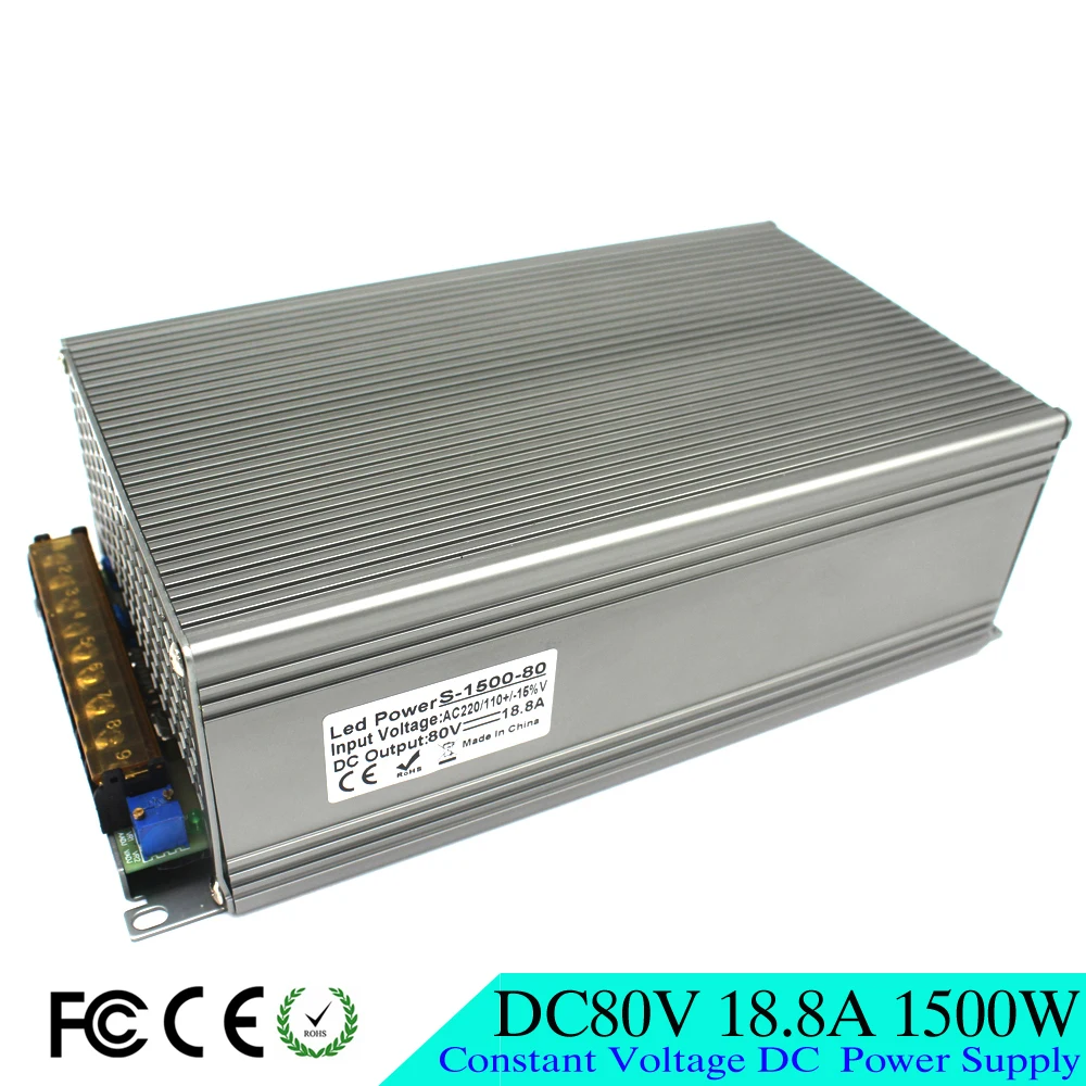Универсальный 80 В постоянного тока импульсный источник питания 18.8A 1500 Вт