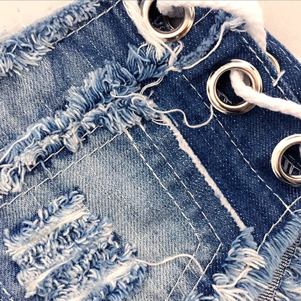 Женские сексуальные джинсовые хлопковые синие потертые Мини-джинсы с низкой