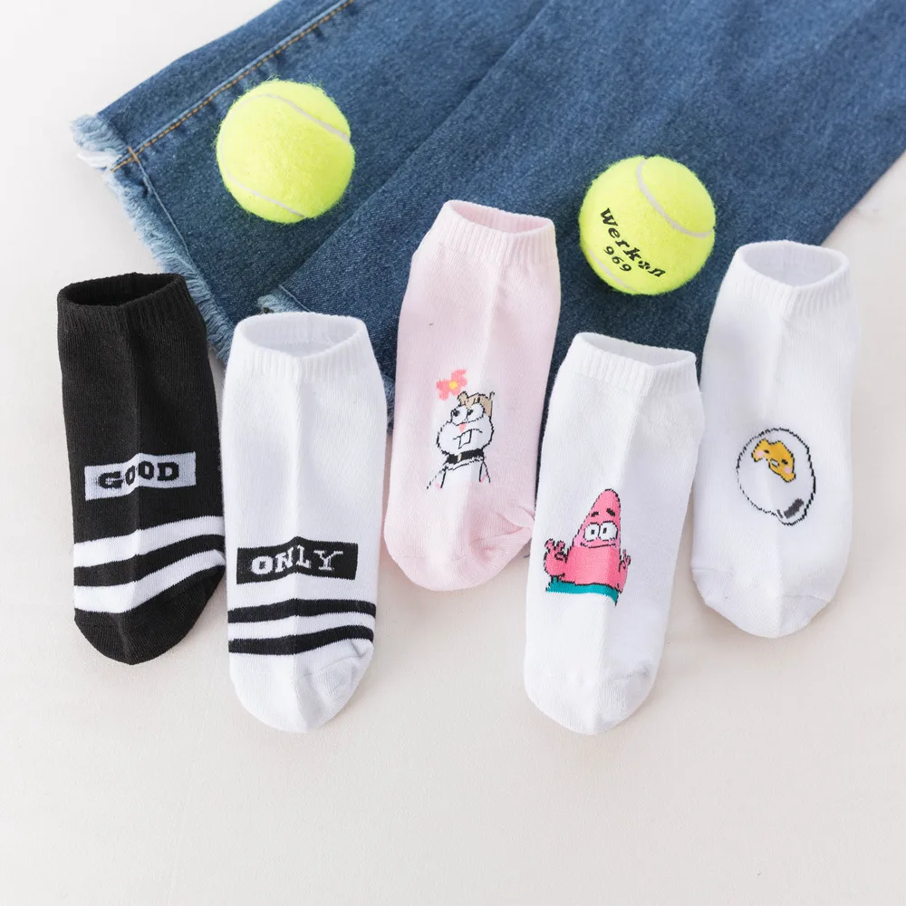 5 пар/партия невидимые женские носки каваи корейский стиль забавные летние