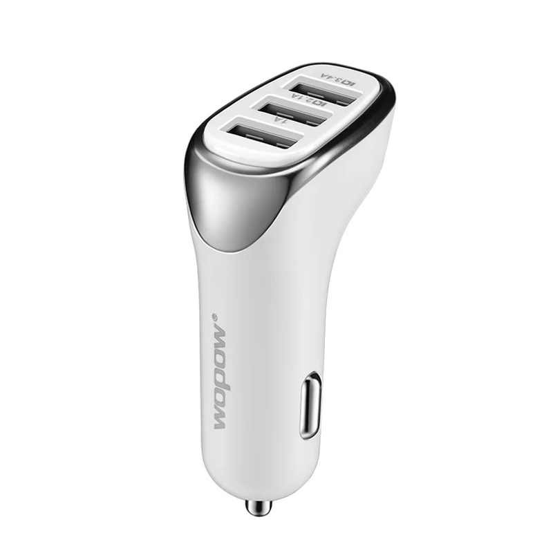 Wopow 3.4A быстро Зарядное устройство 3 Порты и разъёмы USB Автомобильное для iPhone X 8 Smart