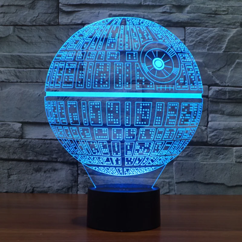 Красочные USB Star Wars Death Star 3D настольная лампа Luminaria свет в ночь удаленного коммутатора декоративного освещения праздничные подарки