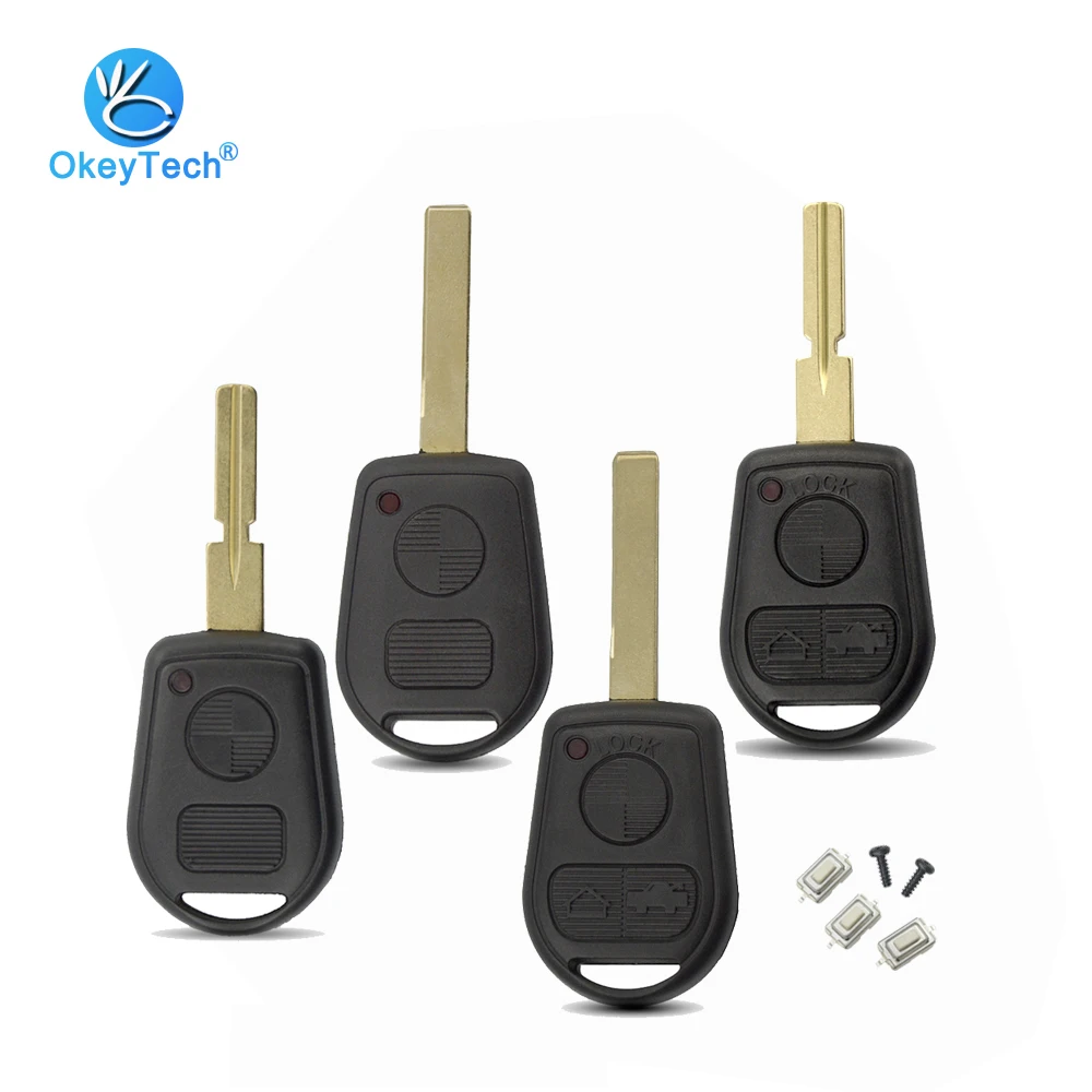 

OkeyTech Replacement For BMW E46 E36 E39 E90 Z3 Car Key Shell Housing Cover Case Fob 2/3 Buttton HU58/HU92 Uncut Blank Blade