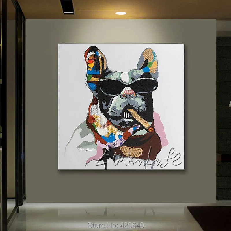 Современная абстрактная ручная роспись маслом гостиная украшение животное