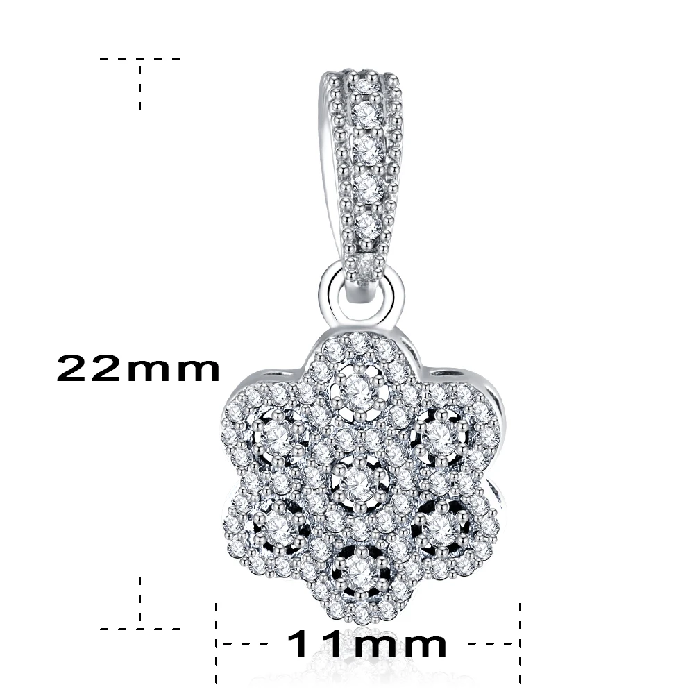 Devolove 100% 925 пробы Серебряный цветок очарование с AAA циркония Подвески Fit