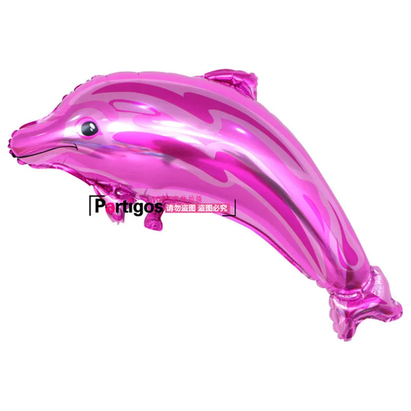 rose red Dolphin 1 шт. большой гиппокамп Осьминог Рыба Акула фольгированный шар океанские животные тематические праздничные детские подарки украшение на день рождения Гелиевый шар - Цвет: rose red Dolphin