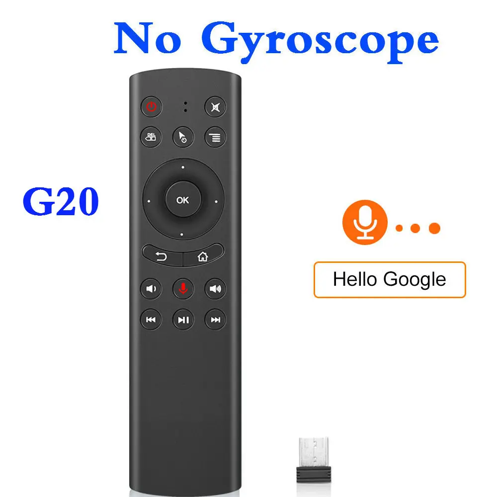 No Gyroscope VONTAR G20 голос Управление Беспроводной "Воздушная" мышь Google микрофон дистанционного Управление ИК-обучения 6-осевой гироскоп для Android ТВ коробка - Цвет: No Gyroscope