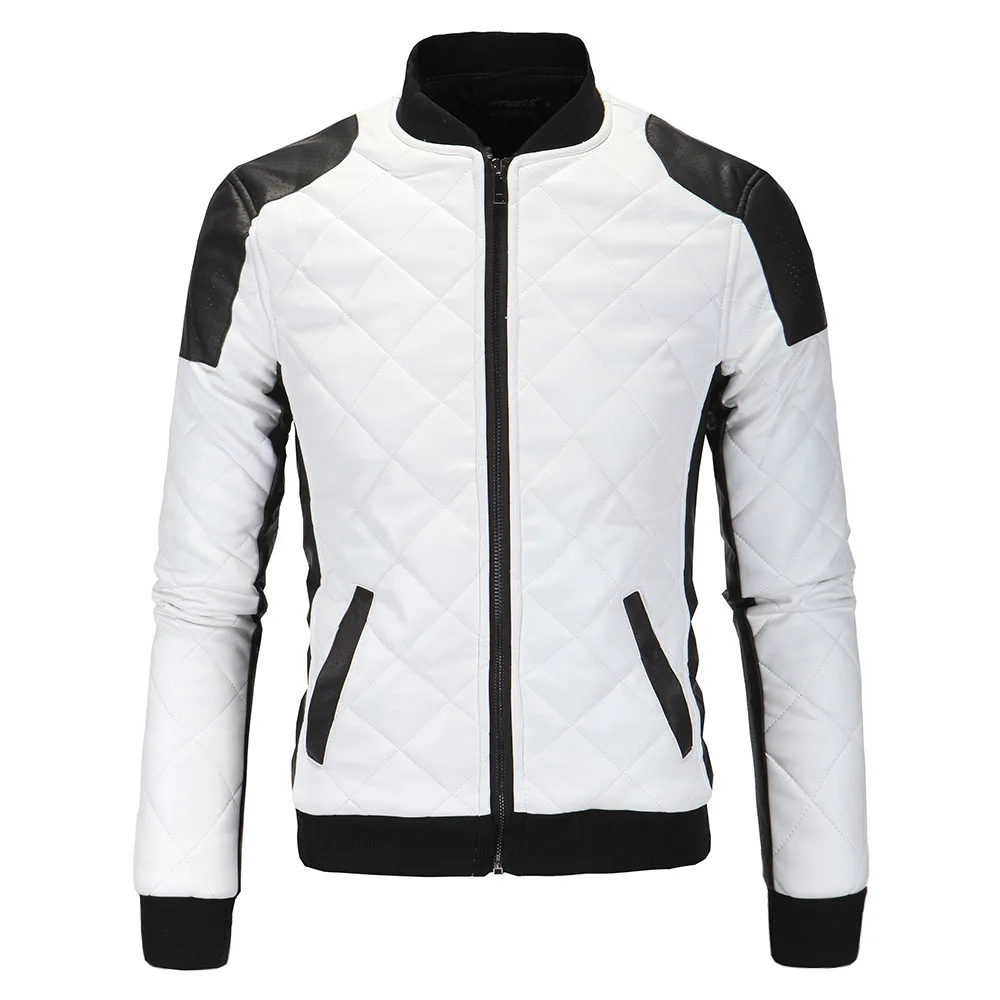 

Mens PU Leather Jackets Velvet Outerwear Biker Motorcycle Male Autumn Winter top Coat Classic Dropshipping spliced clothes M-5XL