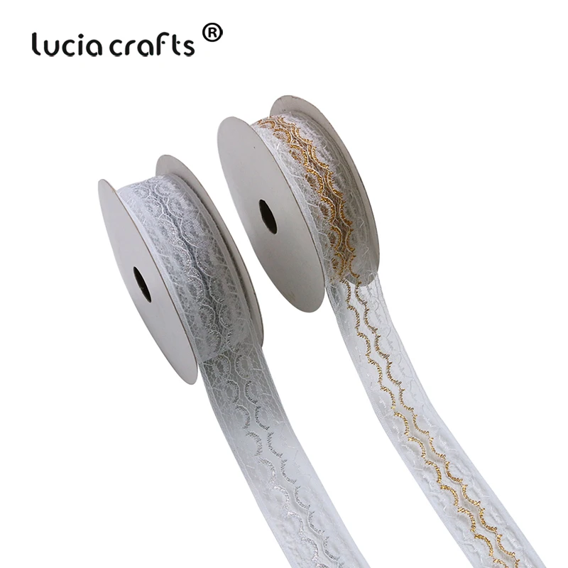 Lucia Crafts 10 ярдов 25 мм вышитая кружевная Лента ткань обшивка ленты швейная Сделай