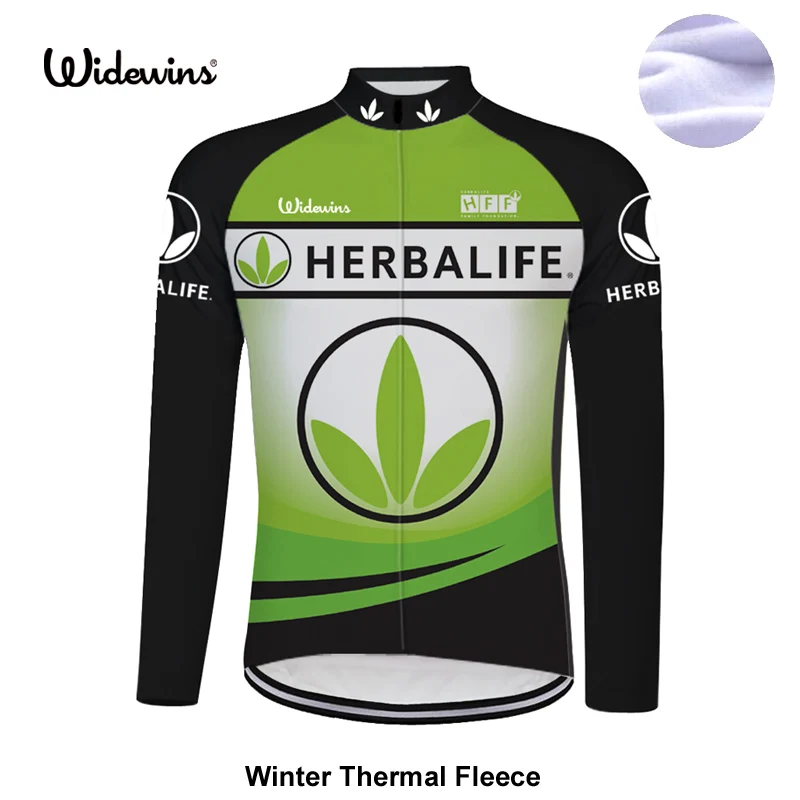 Herbalife Велоспорт Джерси Зимняя длинная велосипедная термальная флисовая одежда