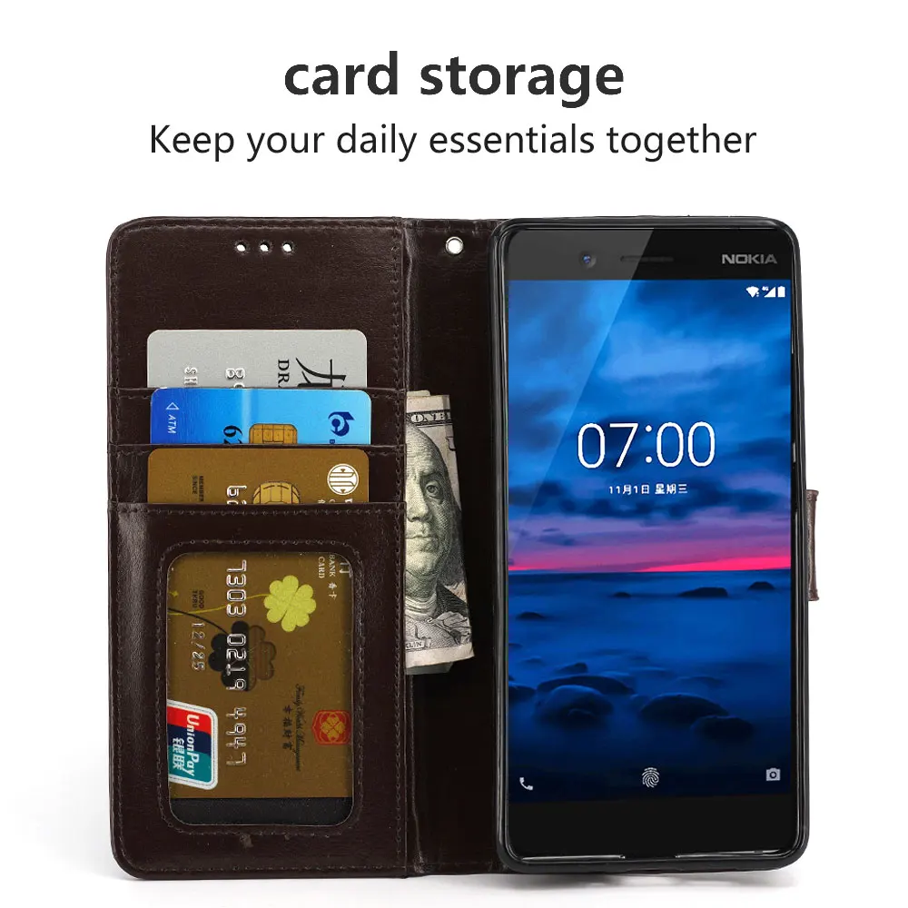 IDOOLS флип чехол для Nokia 7 Plus Роскошный кошелек из искусственной кожи с магнитной