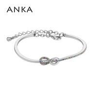 anka brand trendy crystal cuff bracelet crystal infinite bangles for women luxury wedding party jewelry 133400