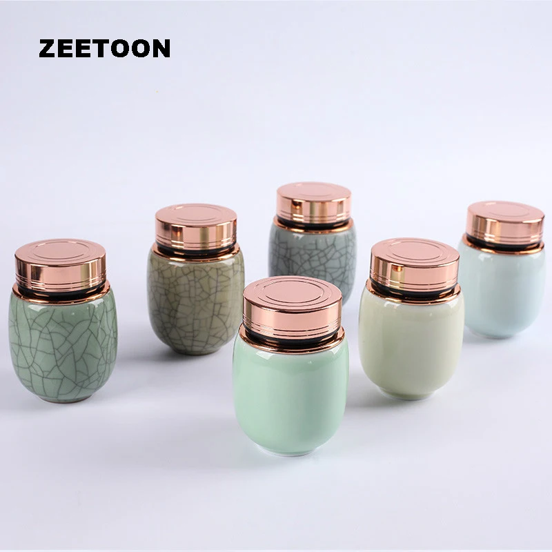Портативные мини чайные банки с металлическим покрытием керамические Longquan Celadon