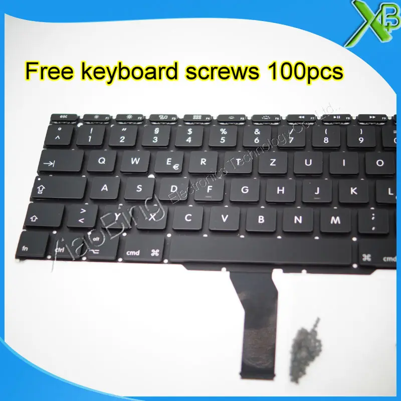 Новая немецкая клавиатура Deutsch QWERTZ tastaur + 100 шт. винтов для клавиатуры MacBook Air 11 6